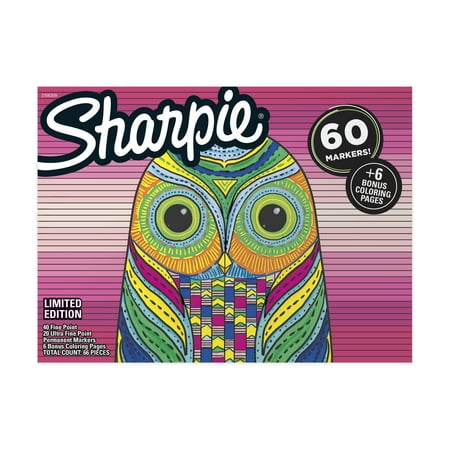 Sharpie Permanent Markers, Fine & Ultra-Fine Tip, Multi Color 60 Pack