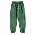 thumbnail image 2 of Blmnix Baggy Men Pants Corduroy Pants Lounge Pants Low Waisted Palazzo Pant Taper Green Cropped Men's Casual Pants,M, 2 of 9