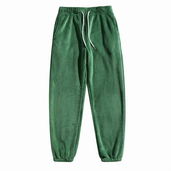 USNSM Womens Fleece Sweatpants Casual Baggy Athletic Joggers Heavyweight Solid Color Vintage Workout Lounge Pants Green M
