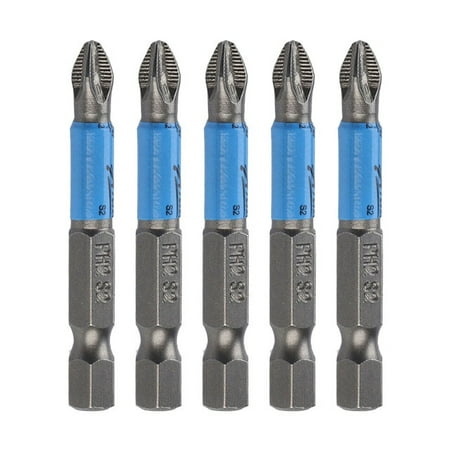 

5pcs 50mm Cross Non-slip Drill Bits Batch Head PH2 Hex Shank Screwdriver S2 Head Bits Screwdriver Tip Holder Hand Tool