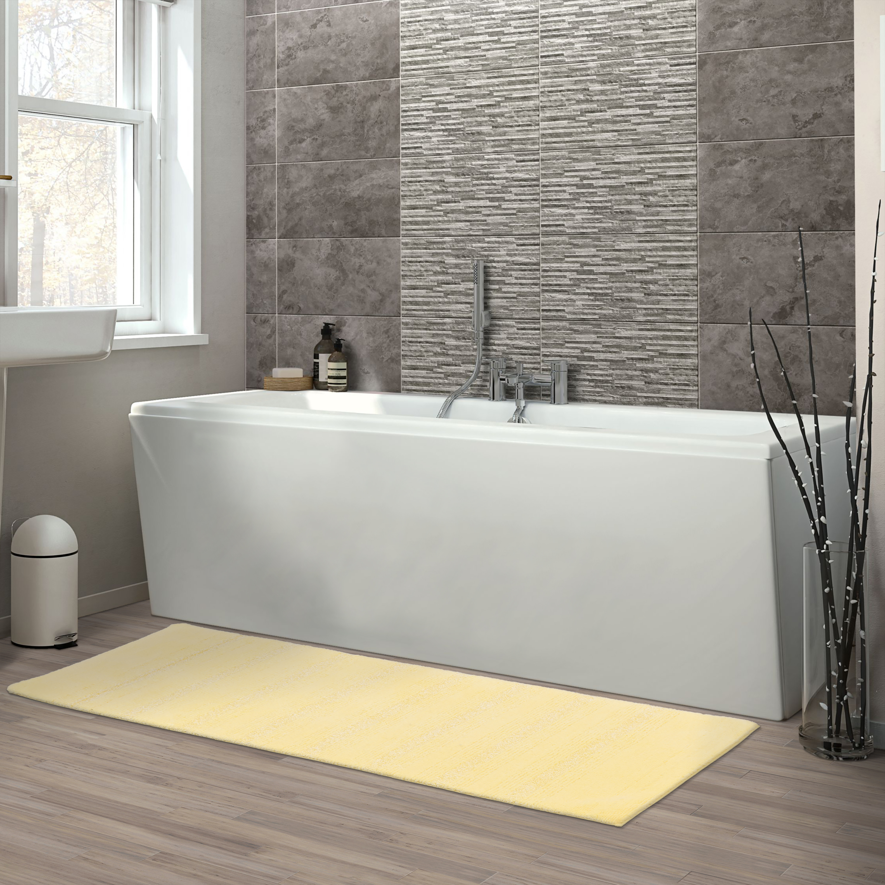 Garland Rug Essence Washable Nylon Rubber Ducky Yellow Bathroom Runner, 22" x 60"