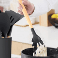 thumbnail image 5 of Juego de utensilios de cocina de silicona de 2 piezas, utensilios de cocina de madera fáciles de limpiar, utensilios de cocina antiadherentes, 5 of 5