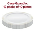 thumbnail image 7 of Smarty 10" White Gold Vintage Round Disposable Plastic Dinner Plates 120ct, 7 of 7