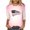 Pink-e, variant on Vivianyo HD Women's 3/4 Sleeve Graphic Print Top, Straight Hem Crew Neck Pullover Blouse, Casual Tee for Charity Event and Daily Social Gathering, Sizes S-5XL