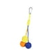 thumbnail image 5 of Juguete para gatos: Pelota de sisal, cuerda larga, juguete masticable, regalo para mascotas, hecho a mano, para jugar solo. amarillo naranja azul, 5 of 9