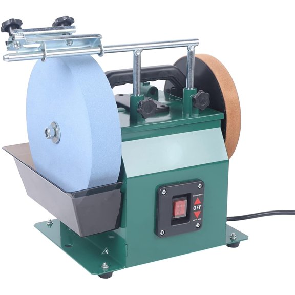 10inch Water-Cooled Grinder Electric Knife Sharpener Water Cooled Sharpening System Low Speed Grinding Machine for Slaughtering Meat, Catering Hotels, Leather Care 110V