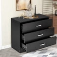 JULONGCHUN 3 Drawer Dresser, Bedroom Chest of Drawers, Wood Dresser ...