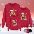 thumbnail image 2 of WELOIJEVBE Christmas Family Pajamas Matching Sets Christmas Printed Long Sleeved Pullover Sweatshirt Holiday Family Three Piece Set Hoodie Parent Child Outfit, 2 of 5