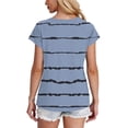 thumbnail image 6 of Summer Plus Size Tops for Womens 2025 Fashion Casual Short Sleeve Round Neck Print Ladies Blouse Gifts for Womens, 6 of 8