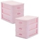 thumbnail image 1 of Storage Drawer Type Desktop Dresser Organizers for Cosmetics Pink Pp Material with Drawer Design 2Pcs, 1 of 4