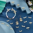 thumbnail image 4 of 80 cuentas espaciadoras sueltas de metal de 4 estilos con diseño de mariposa, libélula y alas de color dorado claro., 4 of 6