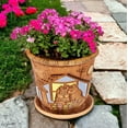 thumbnail image 2 of STP GOODS Cats Handmade Ceramic Planter with Drainage Hole and Saucer 8.2x7.9" Indoor/Outdoor Decorative Flower Planter Hand-Painted Flower Pot Clay Succulent Pot, 2 of 6