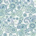 thumbnail image 2 of Modern Paisley Pattern Blue and Green 4-Piece 1500 Supreme Collection Sheet Set, 2 of 2