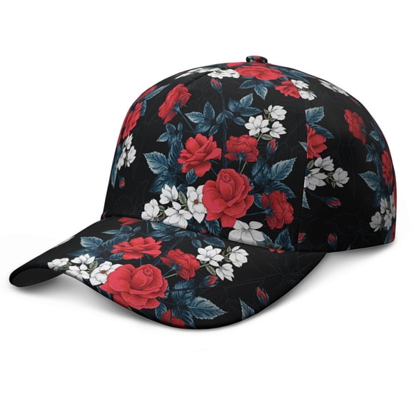Floral Bloom Baseball Cap – Vintage Dad Hat with Country Rustic Artistic Watercolor Design, Comfortable Adjustable Closure