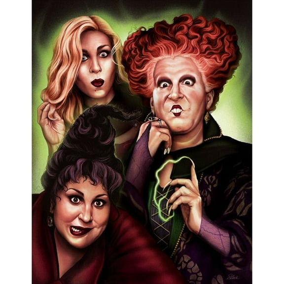 Hocus Pocus Diamond Painting Set (for Adults) 5D DIY Movie Character Diamond Art Set (for Beginners) Round Full Diamond Diamond Painting Gem Art Crafts (Home Wall Decoration Gift)