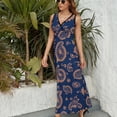 thumbnail image 3 of Vestido Largo Sin Mangas Para Mujer, Paisley Print Traje Informal Para Cumpleaños, Verano, 3 of 5