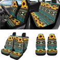 thumbnail image 2 of Uorisanigo Hummingbird Sunflower 18 Packs Front and Back Seat Covers Full Set+Seat Belt Pads+Steering Wheel Coverr+Center Console Pad+Headrest+Shift Knob Cover+Handbrake+Coasters+Keychain, 2 of 7