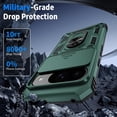 thumbnail image 5 of for Google Pixel 9 Pro XL Case with Camera Lens Cover, HD Screen Protector, 10 FT Military Grade Drop Protection, Magnetic Ring Holder Kickstand Protective Phone Case, Pine Green, 5 of 13