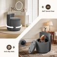 thumbnail image 5 of Velvet Swivel Accent Chair with Storage, 360° Vanity Makeup Chair with Wave Back, No Assembly Comfy Single Sofa Chair, Small Accent Stool for Bedroom, Dressing, Living Room, White, 5 of 7