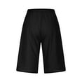 thumbnail image 4 of JJHGVB Cotton Linen Capris for Women Pedal Pushers for Womens Linen Shorts Below the Knee Women Linen Shorts Wide Leg Capri Baggy Shorts Womens Long Shorts Dress Shorts for Women Black 3XL, 4 of 5