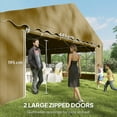 thumbnail image 6 of Outsunny 20' x 40' Heavy Duty Party Tent, Galvanized Outdoor Canopy Tent with Removable Sidewalls, 12 Windows and 2 Doors, Brown, 6 of 10