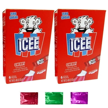Cherry Flavor Sugar-Free Drink Mix 12 Sticks Singles Box of 2, Powder Packets for Water Bottle Beverages Refreshing Juice Drinks w/ Bonus Snoep in Beperkte Oplage