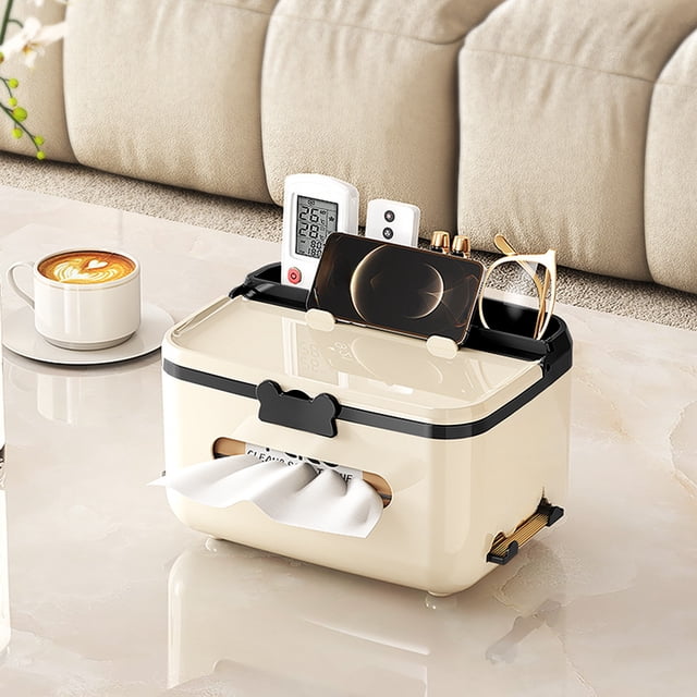 Lunxisen 2 Pcs Tissue Box Cover Remote Control Holder Organizer for Living Room Stylish Home Decor Storage Solution
