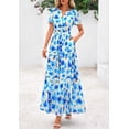 thumbnail image 4 of Vestido largo PRETTYGARDEN para mujer, estilo bohemio, verano 2025, con estampado floral, 4 of 9