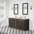 thumbnail image 3 of Water Creation Chestnut 72" Wood Double Bathroom Vanity in Brown/Satin Gold, 3 of 10