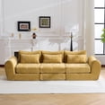 thumbnail image 2 of 101.5" Modular Sectional Sofa,Chenille Cloud Sofa Couch Convertible Folding Sofa Bed for Living Room,Bedroom,Apartment,Yellow, 2 of 7