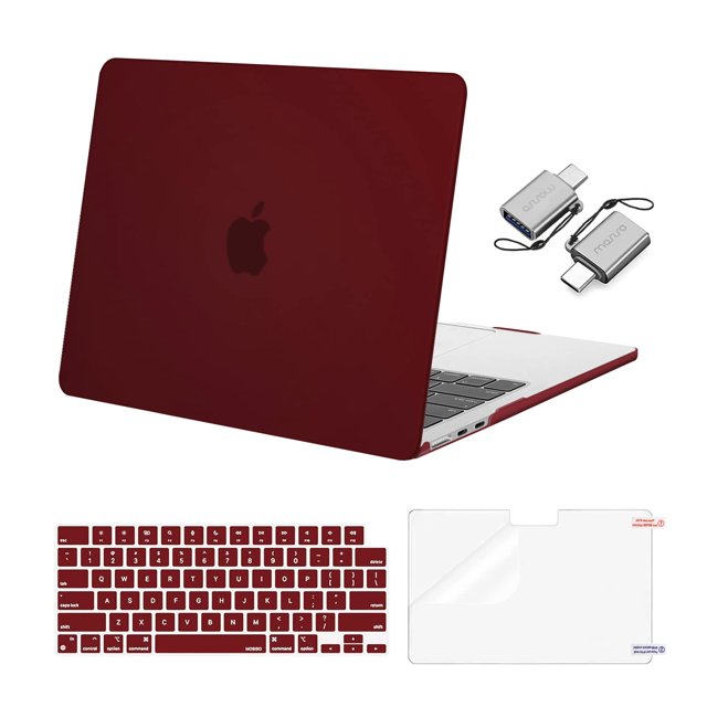 Funda MOSISO compatible con MacBook Air de 13,6 pulgadas, color burdeos