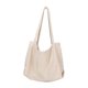 thumbnail image 1 of Bolso de hombro de lona de color sólido Bolso de compras de gran capacidad para niñas y mujeres (blanco), 1 of 5