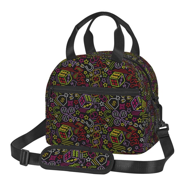 Disketp Casino Icons Lonchera Térmica para Mujer y Hombre, Bolsa de Almuerzo Reutilizable e Impermeable para Trabajo, Viajes y Picnic