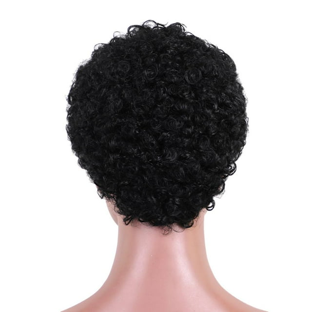 Mujeres afroamericanas Afro cabello corto negro pelucas Zulema Las mujeres pelucas de cabello humano