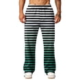 thumbnail image 5 of LTTVQM Horizontal Striped Wide Leg Lounge Pants Leisure Horizontal Line Stripe Lightweight Wrinkle Resistant Fabric Mens Everyday Walking Full Length Pants Navy 2XL, 5 of 7