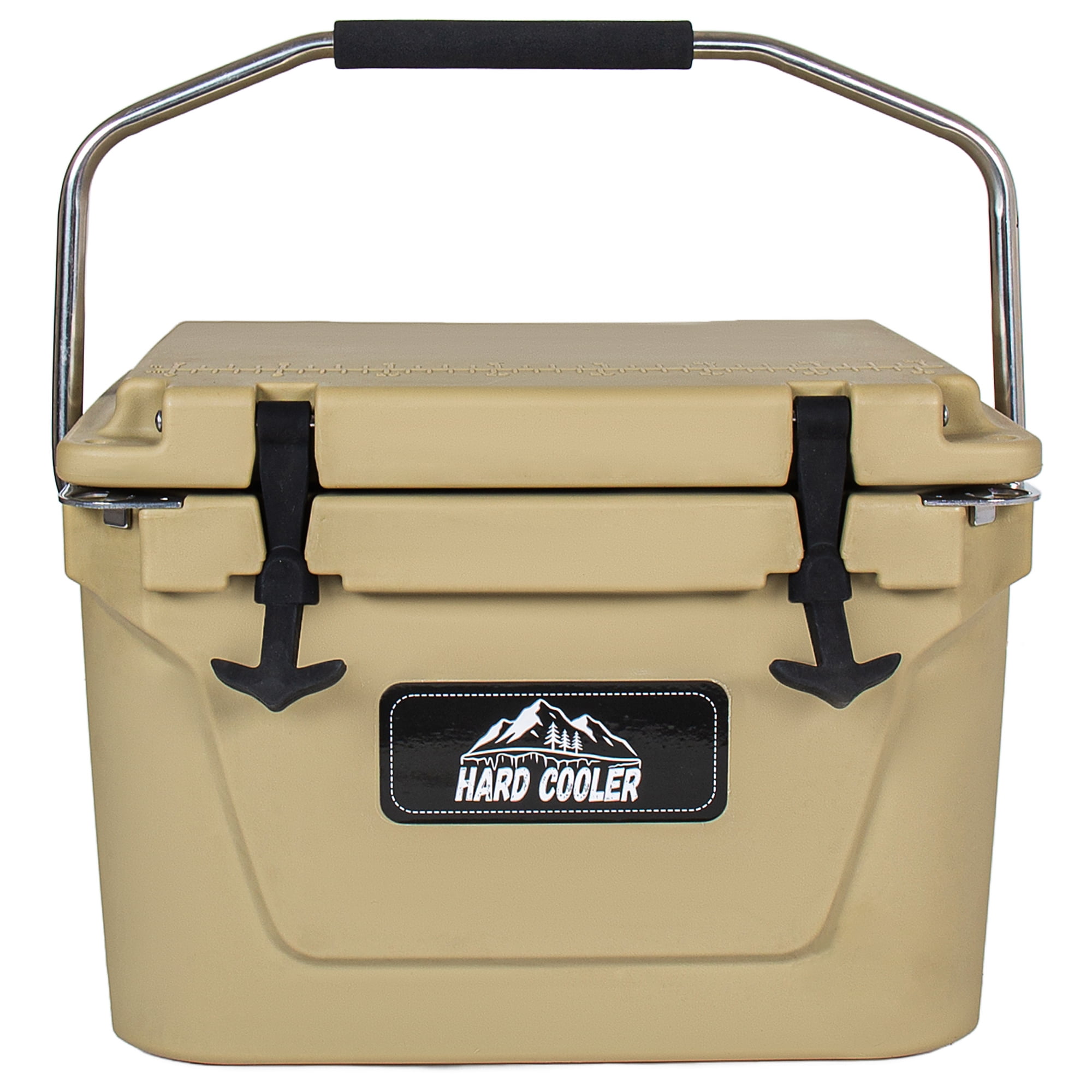 20 Quart Khaki Cooler, Ultra-Tough Hard Shell Ice Chest – Compact Portable Cooler Keeps Ice Up to 5 Days for Outdoor Adventures, Work, Beach & Boating