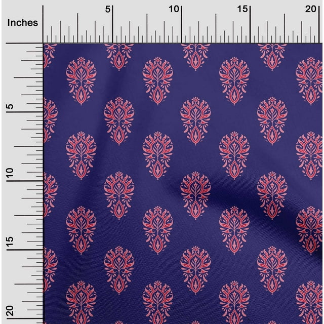 oneOone Cotton Poplin Fabric Floral Block Decor Fabric Printed BTY 56 Inch Wide