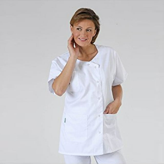 Unisex Warehouse Work Wear Hospital Technician White Coat Laboratory Blouse