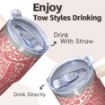 thumbnail image 4 of Stainless Steel Insulated Mug 20oz with Lid and Straw - Double Wall Vacuum Travel Tumbler, Leakproof Thermal Coffee Cup, Bohemian Theme, 4 of 5