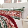 thumbnail image 5 of Greenland Home Fashions Fair Isle Holiday Red Velvet Quilted Pillow Sham, King, 5 of 5