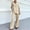 Beige, variant on Linen Two Piece Set Women 3/4 Sleeves Tops Wide Leg Trouser Pants Suits for Seniors Linen Matching Summer Casual Cotton Linen Work Suits Summer Matching Set Beige M