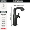 thumbnail image 2 of Delta 6766-BL-DST Stryke 1.2 GPM Single Hole Bathroom Faucet - Black, 2 of 2