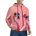 thumbnail image 2 of Rateoe Cool Flamingos Sunglasses Scene Pattern Mens Hoodie, Pullover Hooded Sweatshirt, Kangaroo Pocket Hoodie Ideal for Daily Wear, Travel and Home-X-Large, 2 of 7