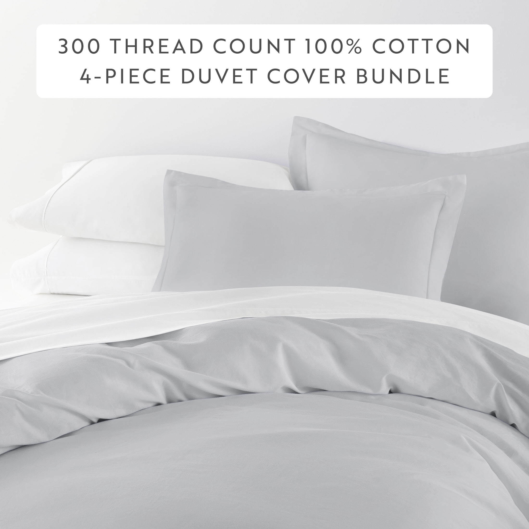 Vintage-Washed Sateen Cotton Duvet Cover Set & Comforter Bedding Bundle - Ultra-Soft and Plush, All-Season Comfort by Comfort Canopy