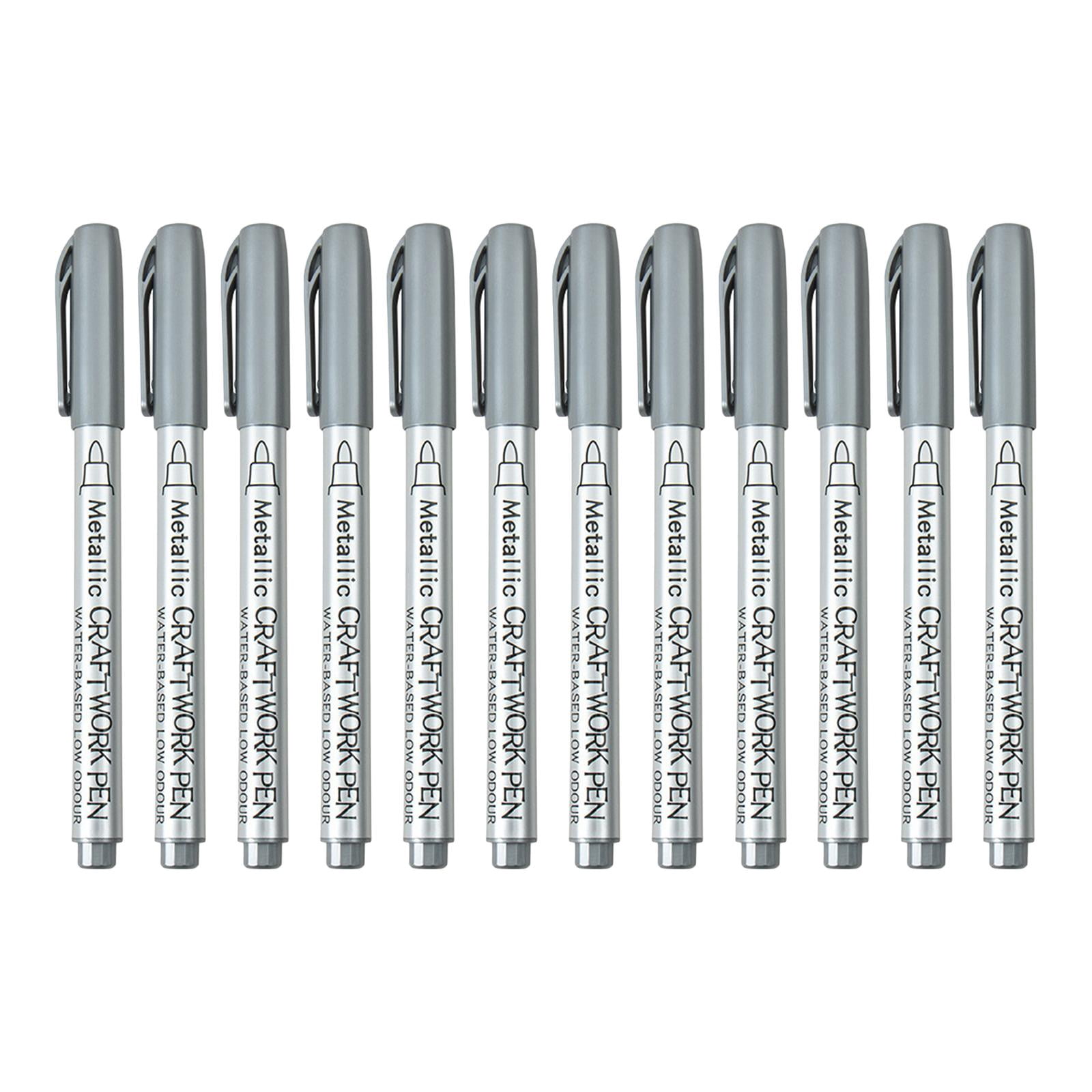 FVDPWYE 12Pcs Paint Pens Set Quick Dry Water based Premium for Mugs Easter Egg Metal Silver