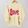 thumbnail image 6 of Valentines Day Pullover Sweatshirts Women Cute Heart Funny Valentine Sweater Tops Casual Long Sleeve Shirts, XS Beige, 6 of 6