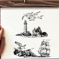 thumbnail image 4 of Sellos transparentes de silicona con forma de faro de arrecife oceánico, sellos transparentes de velero y gaviota., 4 of 8