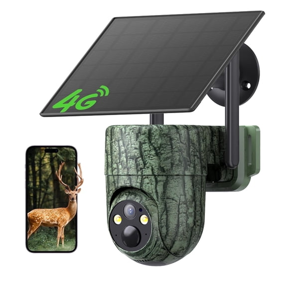 Conico 4G LTE Cellular Trail Camera with Built-in SIM, No WiFi Hunting Game Camera, Solar Powered, 2K Night Vision, Motion Activated, App Alerts, Waterproof for Deer & Wildlife