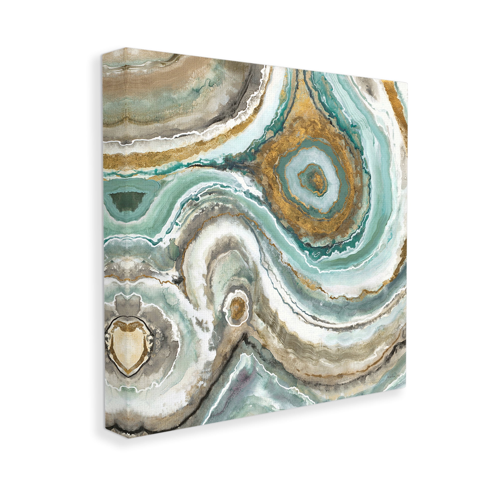 Stupell Industries Swirled Agate Pattern Abstract Painting Gallery Wrapped Canvas Art Print Wall Art, 30 x 30