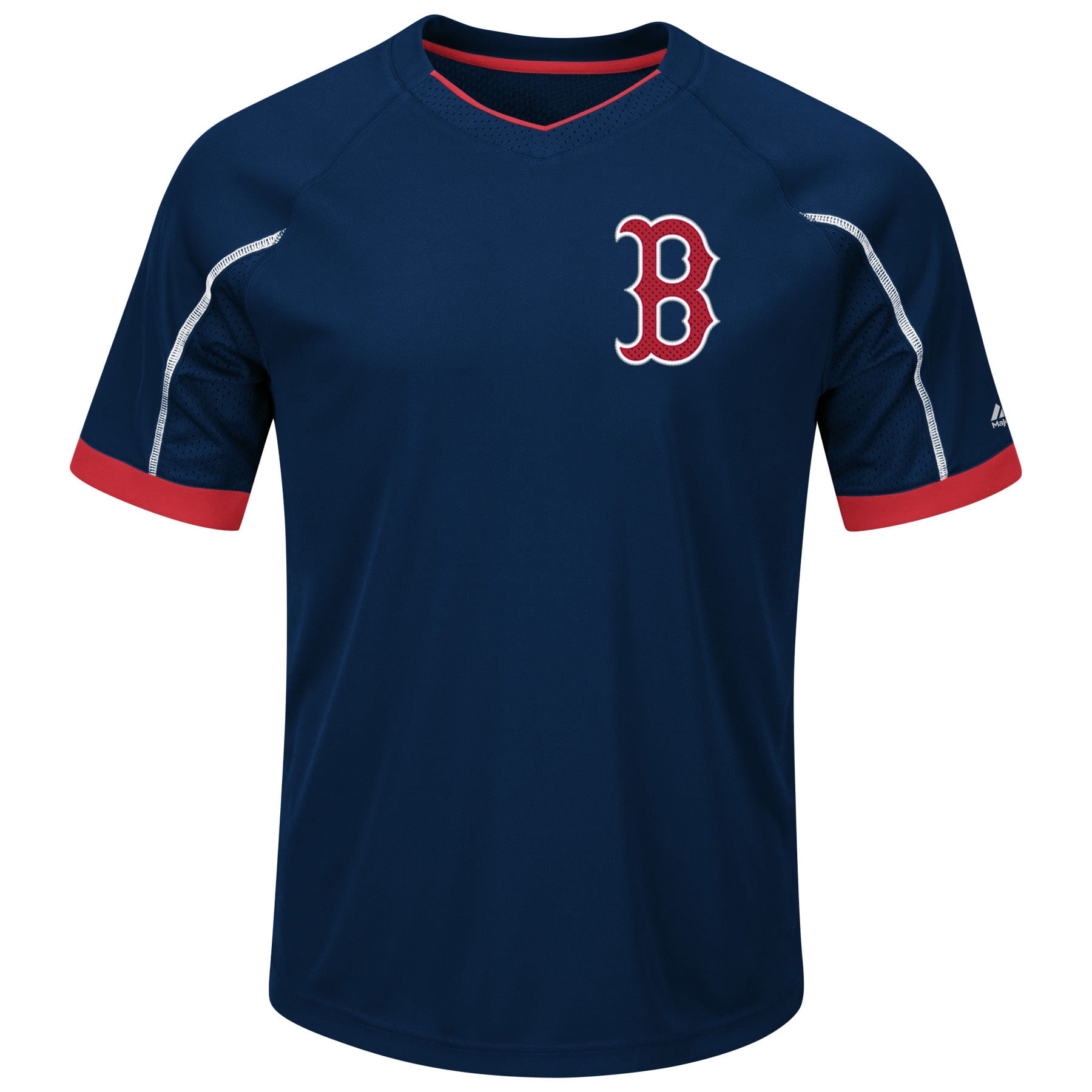 Boston Red Sox Majestic Big & Tall Emergence V-Neck T-Shirt Navy Red by Profile